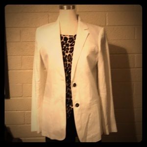 Jcrew white linen blazer
